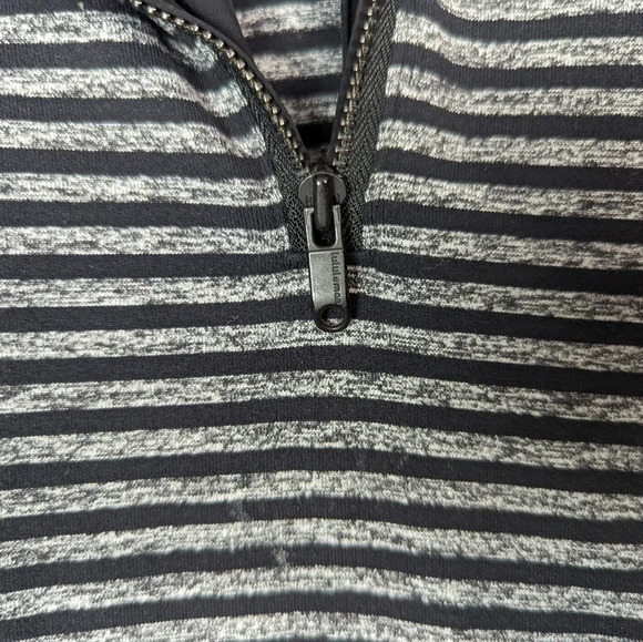 Lululemon Men M Surge Warm 1/2 Zip Raven Stripe Black Heathered Black Athletic - Picture 8 of 13